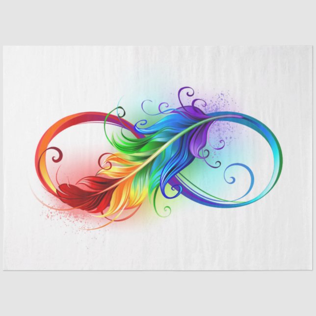 Unendliches Symbol mit Regenbogenfederhalter Seidenpapier (Vorderseite)