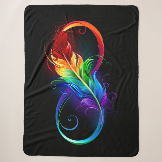 Unendliches Symbol mit Regenbogenfederhalter Sherpadecke (Vorderseite)