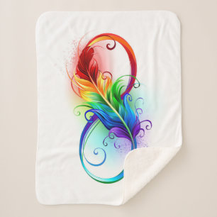 Unendliches Symbol mit Regenbogenfederhalter Sherpadecke