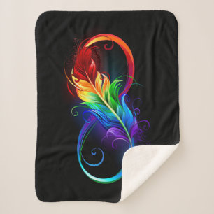 Unendliches Symbol mit Regenbogenfederhalter Sherpadecke