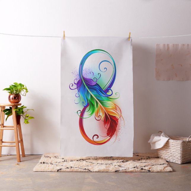 Unendliches Symbol mit Regenbogenfederhalter Stoff (Beispiel)