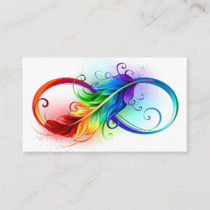 Unendliches Symbol mit Regenbogenfederhalter Treuekarte