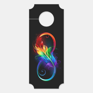 Unendliches Symbol mit Regenbogenfederhalter Türanhänger