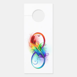 Unendliches Symbol mit Regenbogenfederhalter Türanhänger