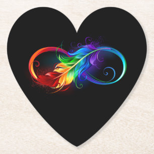Unendliches Symbol mit Regenbogenfederhalter Untersetzer