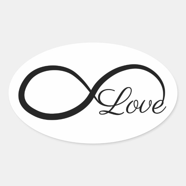 Unendlichkeit der Liebe Ovaler Aufkleber (Vorderseite)