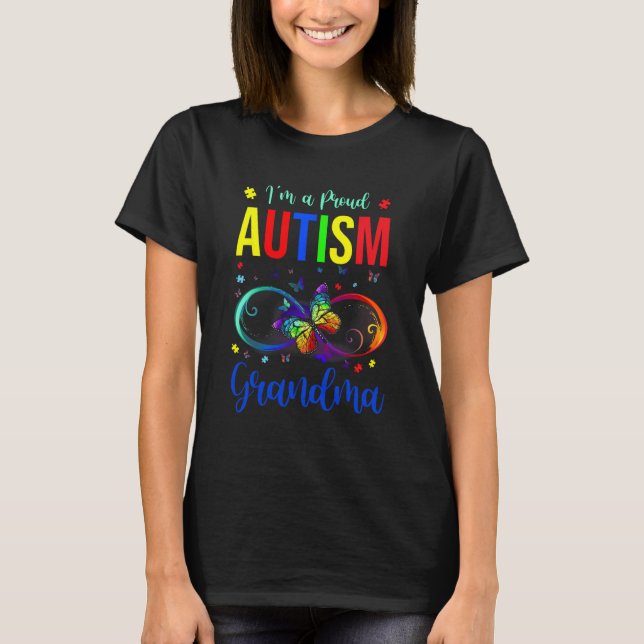 Unendlichkeit im a Stolz Oma Autismus Bewusstseins T-Shirt (Vorderseite)