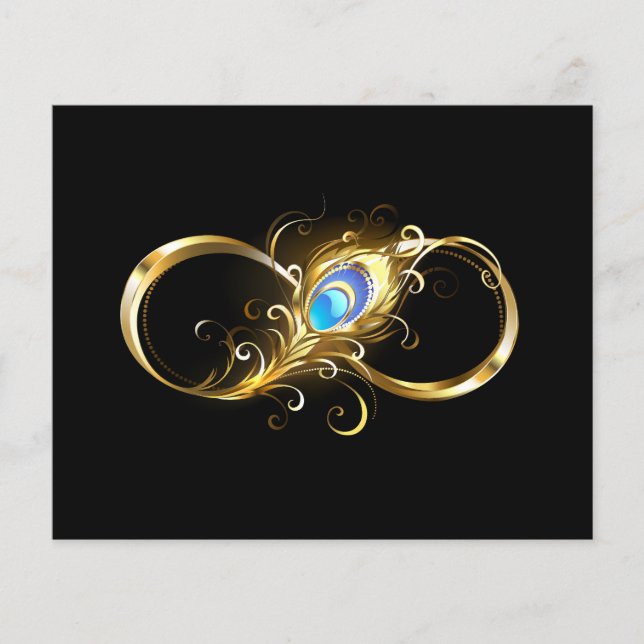 Unendlichkeit mit Golden Peacock Feather (Vorderseite)