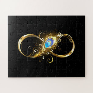 Unendlichkeit mit Golden Peacock Feather
