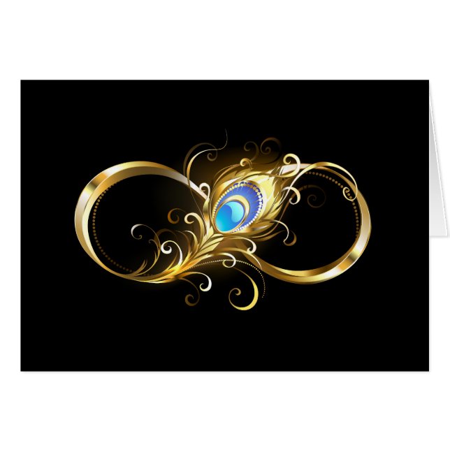 Unendlichkeit mit Golden Peacock Feather (Vorderseite (Horizontal))