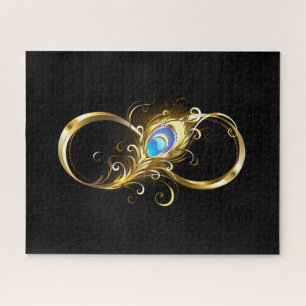 Unendlichkeit mit Golden Peacock Feather