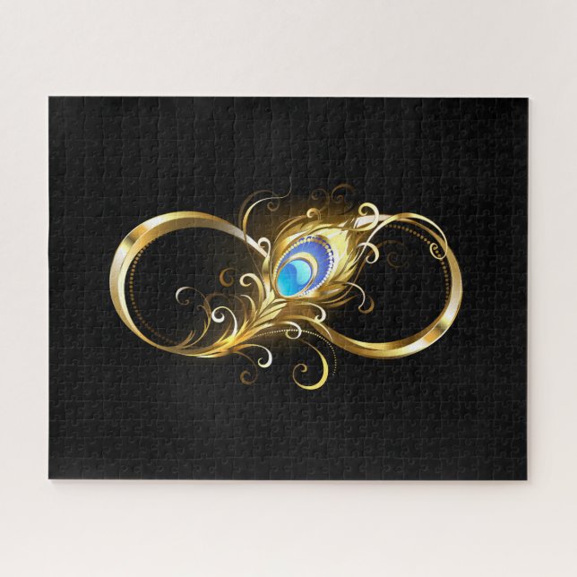 Unendlichkeit mit Golden Peacock Feather (Horizontal)