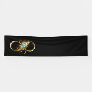 Unendlichkeit mit Golden Peacock Feather Banner