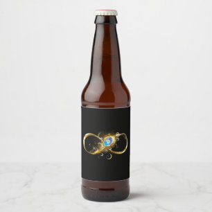 Unendlichkeit mit Golden Peacock Feather Bierflaschenetikett