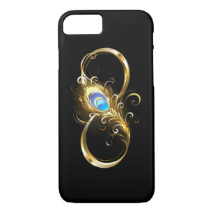 Unendlichkeit mit Golden Peacock Feather Case-Mate iPhone Hülle