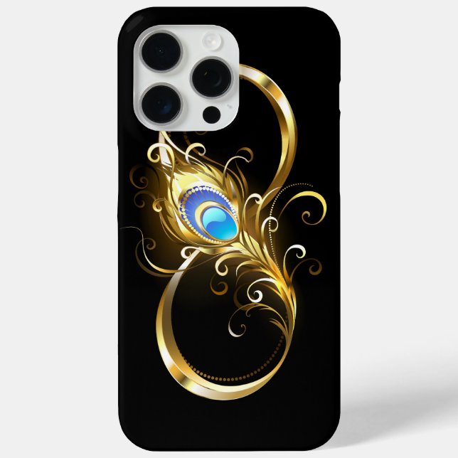Unendlichkeit mit Golden Peacock Feather Case-Mate iPhone Hülle (Rückseite)