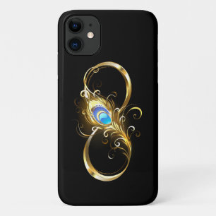 Unendlichkeit mit Golden Peacock Feather Case-Mate iPhone Hülle