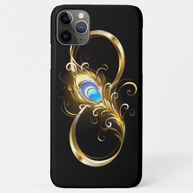 Unendlichkeit mit Golden Peacock Feather Case-Mate iPhone Hülle (Rückseite)