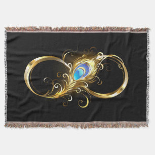 Unendlichkeit mit Golden Peacock Feather Decke