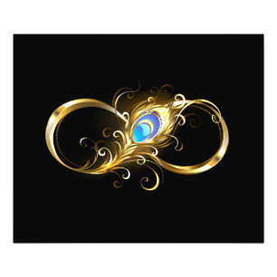 Unendlichkeit mit Golden Peacock Feather Fotodruck