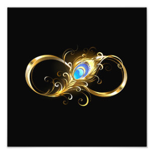 Unendlichkeit mit Golden Peacock Feather Fotodruck