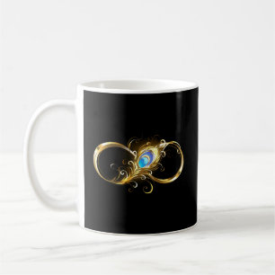 Unendlichkeit mit Golden Peacock Feather Kaffeetasse