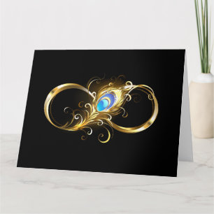 Unendlichkeit mit Golden Peacock Feather Karte