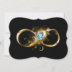 Unendlichkeit mit Golden Peacock Feather Karte