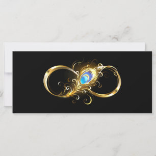 Unendlichkeit mit Golden Peacock Feather Karte