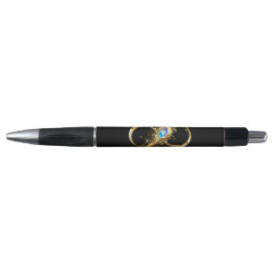 Unendlichkeit mit Golden Peacock Feather Kugelschreiber