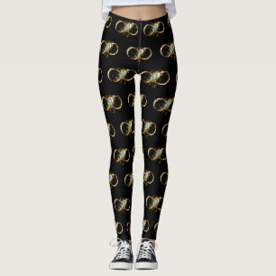 Unendlichkeit mit Golden Peacock Feather Leggings
