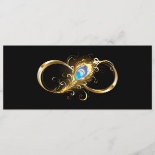 Unendlichkeit mit Golden Peacock Feather Menükarte