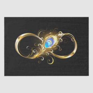 Unendlichkeit mit Golden Peacock Feather Seidenpapier
