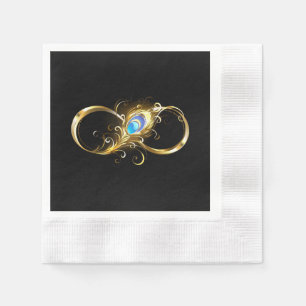 Unendlichkeit mit Golden Peacock Feather Serviette