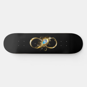 Unendlichkeit mit Golden Peacock Feather Skateboard