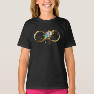 Unendlichkeit mit Golden Peacock Feather T-Shirt