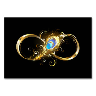 Unendlichkeit mit Golden Peacock Feather Tischnummer