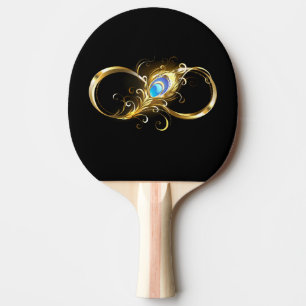 Unendlichkeit mit Golden Peacock Feather Tischtennis Schläger