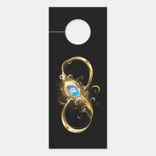 Unendlichkeit mit Golden Peacock Feather Türanhänger