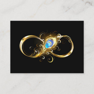Unendlichkeit mit Golden Peacock Feather Visitenkarte