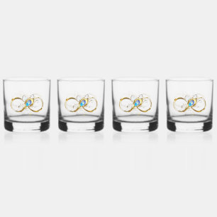 Unendlichkeit mit Golden Peacock Feather Whiskyglas
