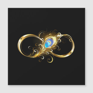 Unendlichkeit mit goldenem Pfauenfeder Magneteinladung