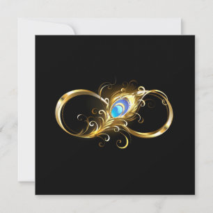 Unendlichkeit mit goldenem Pfauenfeder Save The Date