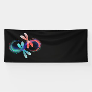 Unendlichkeit mit leuchtenden Libellen Banner