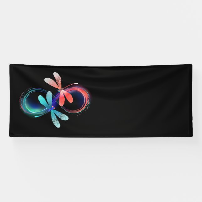 Unendlichkeit mit leuchtenden Libellen Banner (Horizontal)
