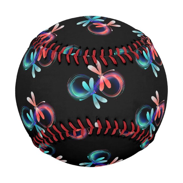 Unendlichkeit mit leuchtenden Libellen Baseball (Vorderseite)