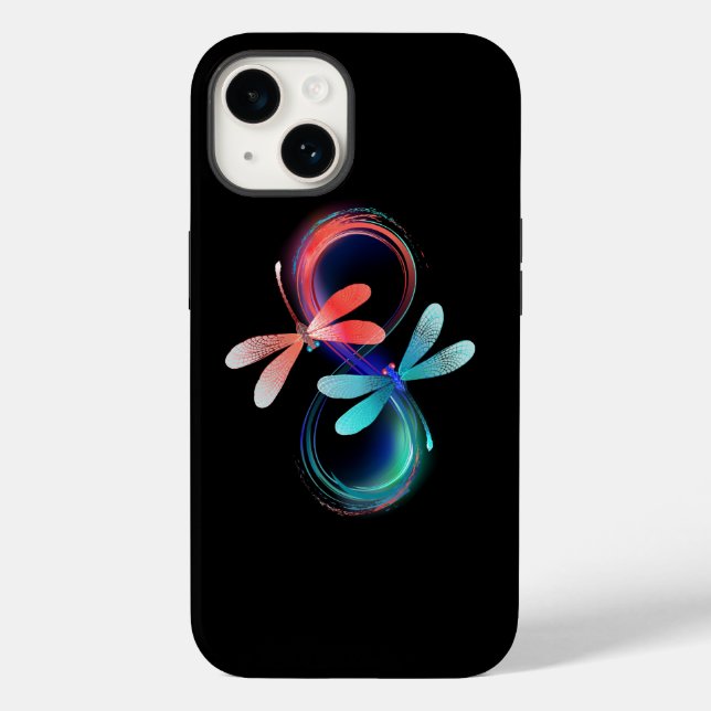 Unendlichkeit mit leuchtenden Libellen Case-Mate iPhone 14 Hülle (Rückseite)