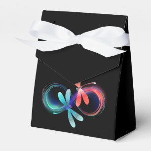 Unendlichkeit mit leuchtenden Libellen Geschenkschachtel