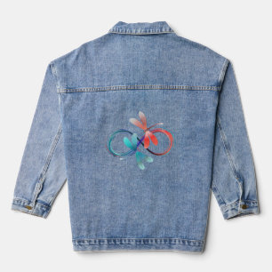 Unendlichkeit mit leuchtenden Libellen Jeansjacke