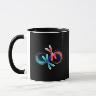 Unendlichkeit mit leuchtenden Libellen Tasse